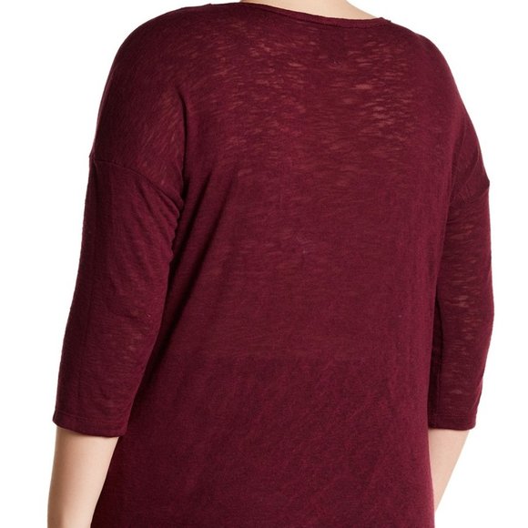 Bobeau 3/4 Sleeve Knit Tee Plus Size 2x - Picture 3 of 9